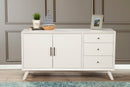 Melbourne Two Drawers Sideboard, White Alpine