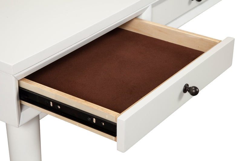 Melbourne Three Drawers Large Desk, White Alpine