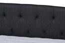 Jackson Dark Gray Fabric Upholstered Full Size Daybed w/Roll-Out Trundle Bed Baxton