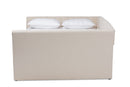 Jackson Beige Fabric Upholstered Full Size Daybed w/Roll-Out Trundle Bed Baxton