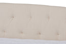 Jackson Beige Fabric Upholstered Full Size Daybed w/Roll-Out Trundle Bed Baxton