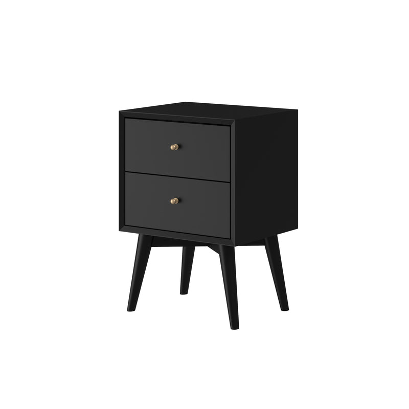 Melbourne 2 Drawer Nightstand, Black