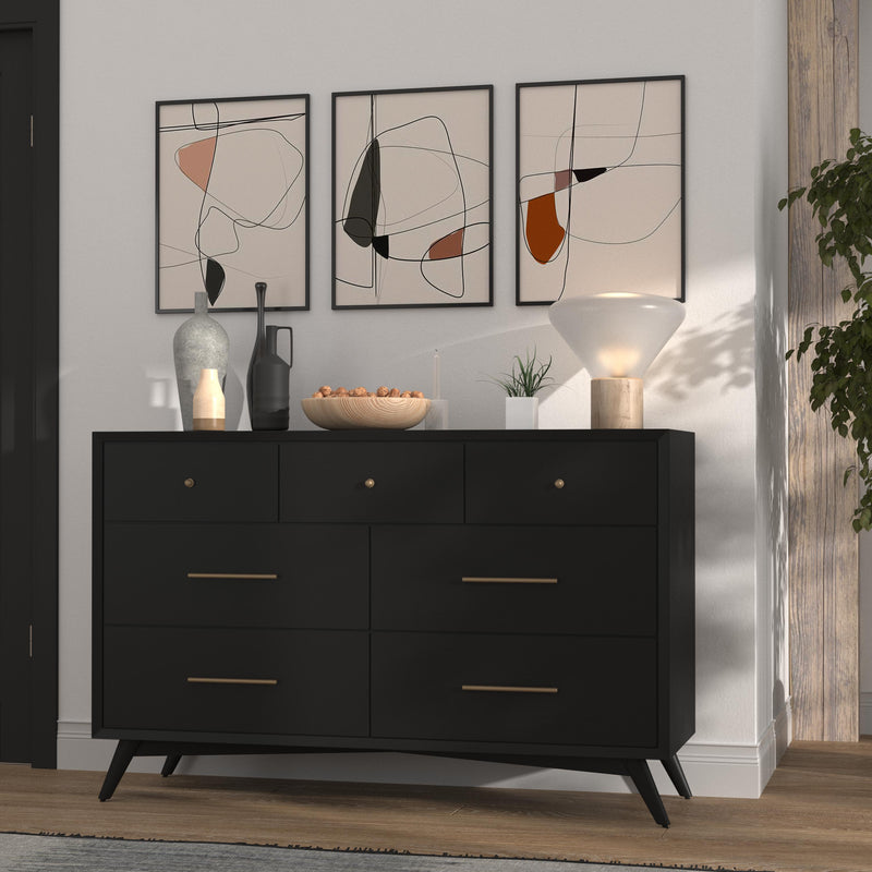 Melbourne 7 Drawer Dresser, Black