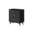 Melbourne 3 Drawer Chest, Black Alpine