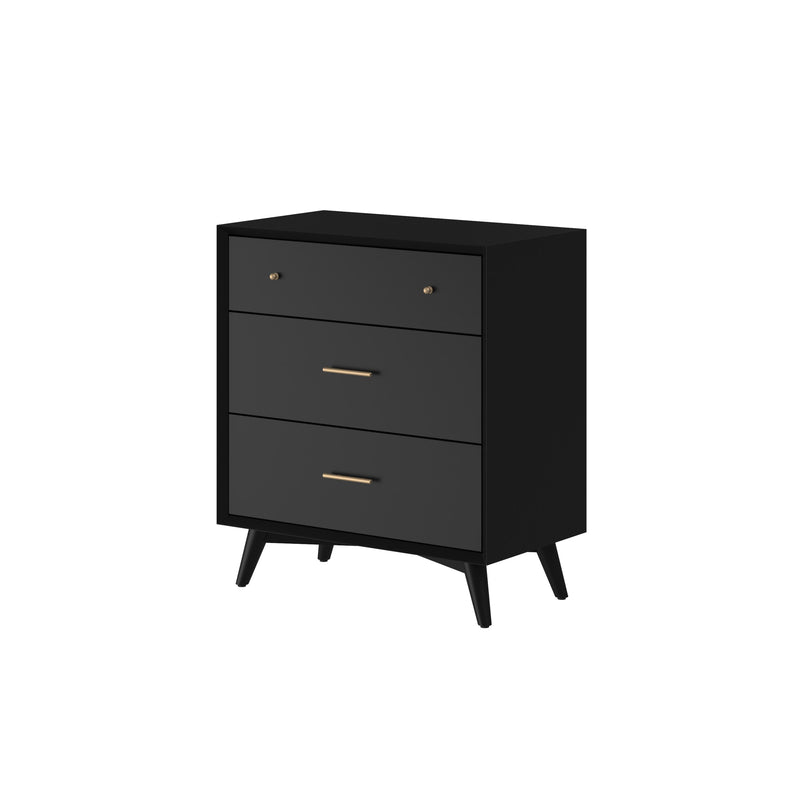 Melbourne 3 Drawer Chest, Black