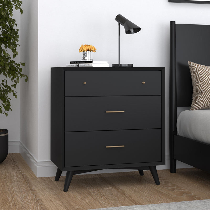 Melbourne 3 Drawer Chest, Black