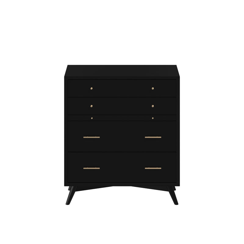 Melbourne 4 Drawer Multifunction Chest w/Pull Out Tray, Black