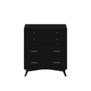 Melbourne 4 Drawer Multifunction Chest w/Pull Out Tray, Black Alpine