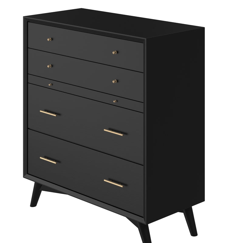 Melbourne 4 Drawer Multifunction Chest w/Pull Out Tray, Black