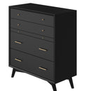 Melbourne 4 Drawer Multifunction Chest w/Pull Out Tray, Black Alpine