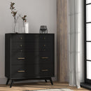 Melbourne 4 Drawer Multifunction Chest w/Pull Out Tray, Black Alpine