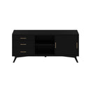 Melbourne 3 Drawers & 2 Sliding Doors Large TV Stand, Black Alpine