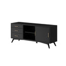 Melbourne 3 Drawers & 2 Sliding Doors Large TV Stand, Black Alpine