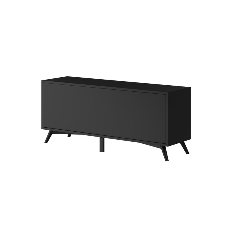 Melbourne 3 Drawers & 2 Sliding Doors Large TV Stand, Black Alpine