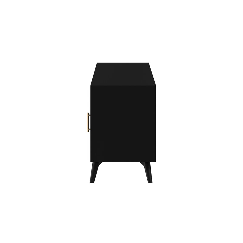 Melbourne 3 Drawers & 2 Sliding Doors Large TV Stand, Black Alpine