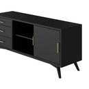 Melbourne 3 Drawers & 2 Sliding Doors Large TV Stand, Black Alpine