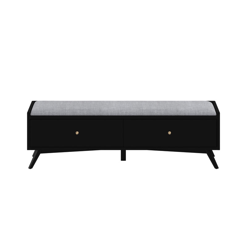 Melbourne 2 Drawers Bench, Black