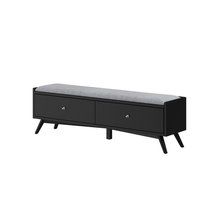 Melbourne 2 Drawers Bench, Black