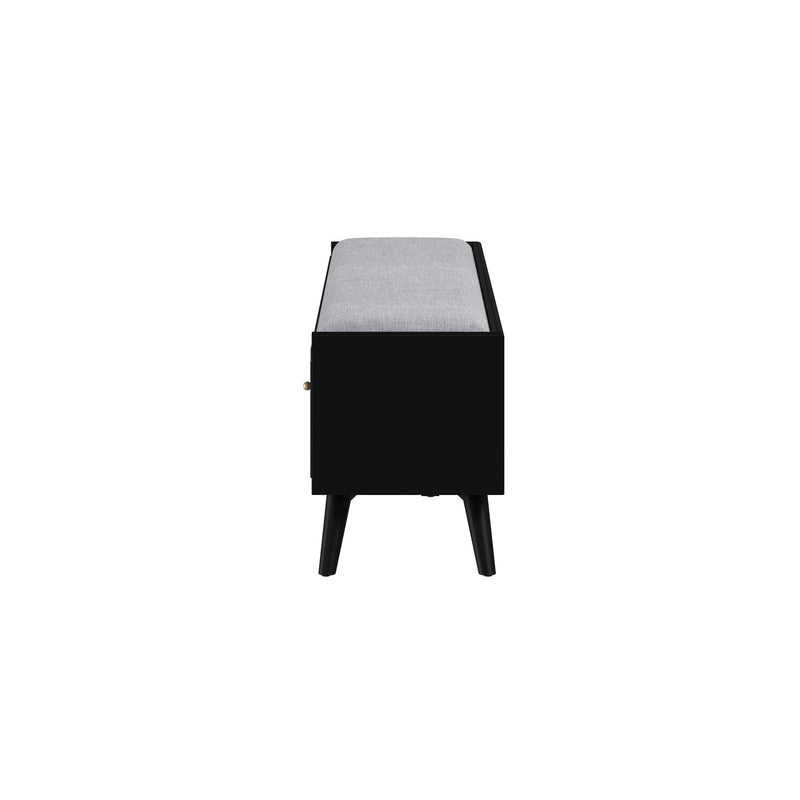 Melbourne 2 Drawers Bench, Black