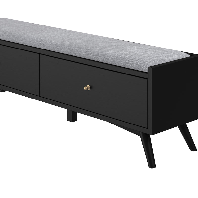 Melbourne 2 Drawers Bench, Black