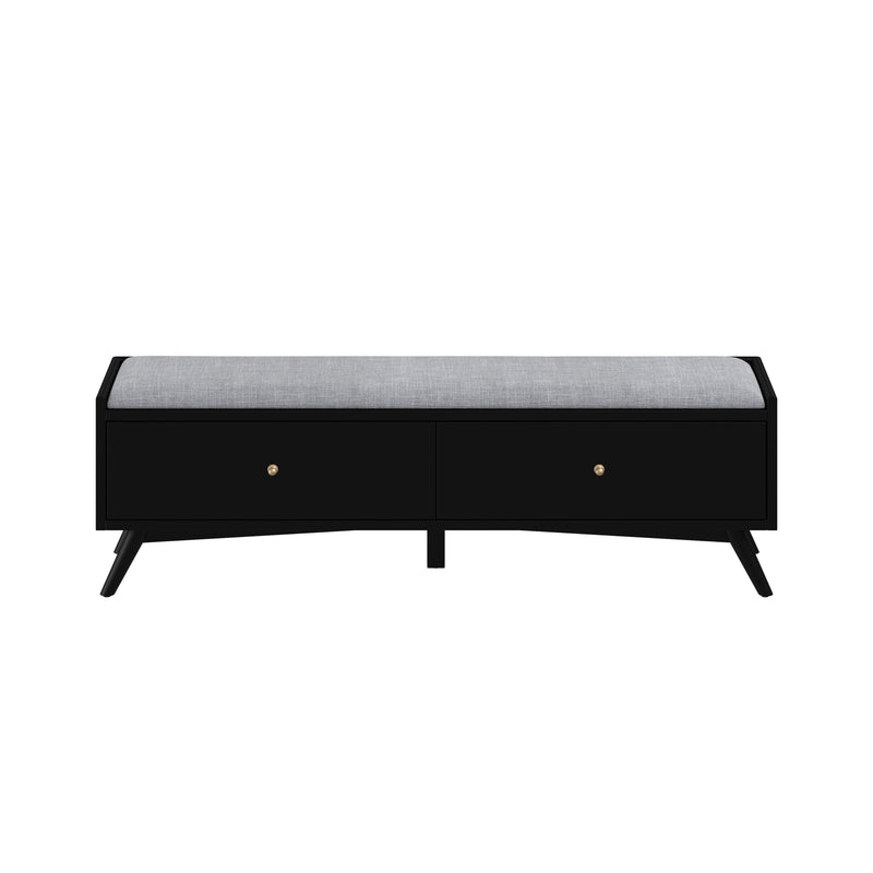 Melbourne 2 Drawers Bench, Black Alpine