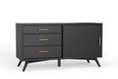 Melbourne 3 Drawers & 1 Door Small TV Stand, Black Alpine