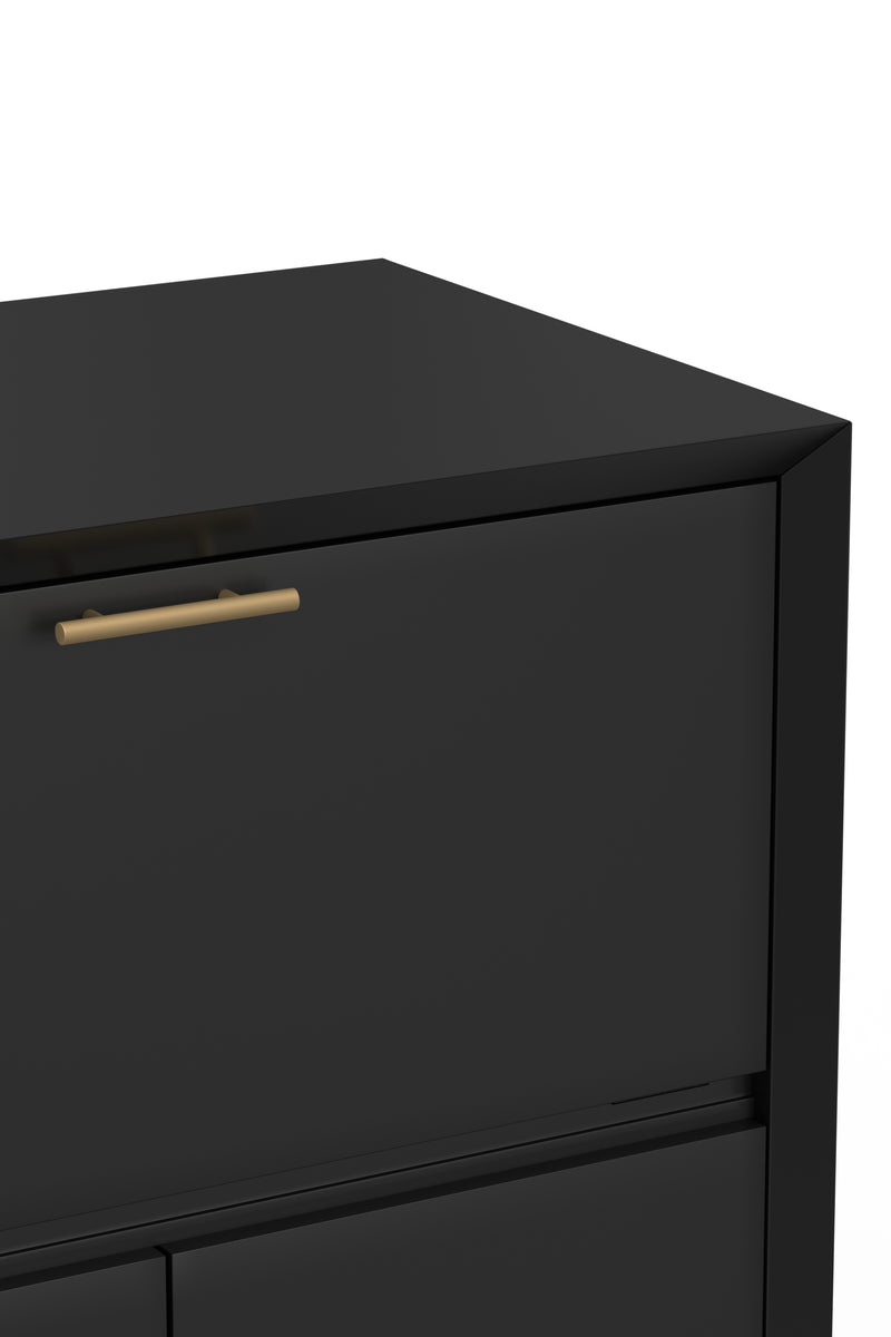 Melbourne Large Bar Cabinet w/Drop Down Tray, Black