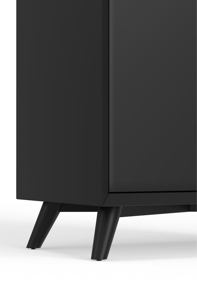 Melbourne Large Bar Cabinet w/Drop Down Tray, Black