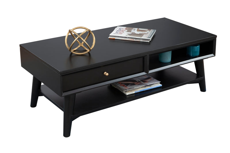 Melbourne One Drawer with Two Way Slides  Coffee Table, Black