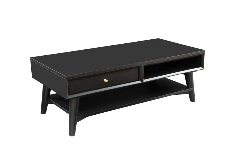 Melbourne One Drawer with Two Way Slides  Coffee Table, Black