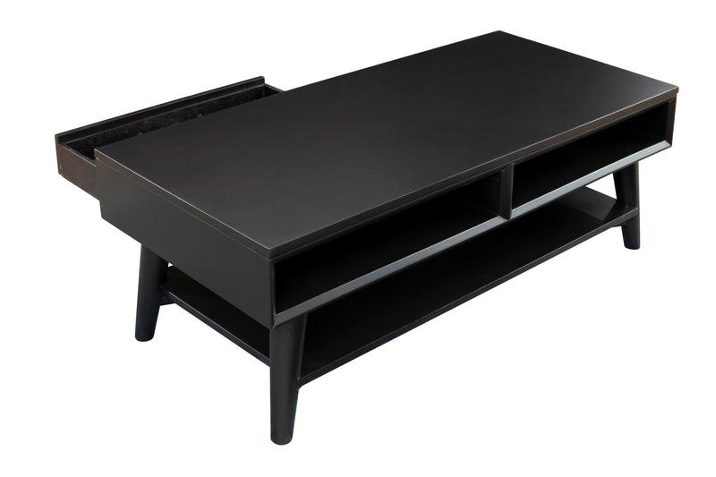 Melbourne One Drawer with Two Way Slides  Coffee Table, Black