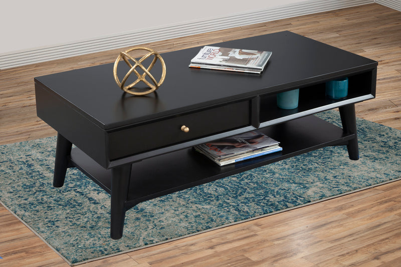 Melbourne One Drawer with Two Way Slides  Coffee Table, Black