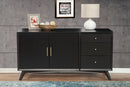Melbourne Two Drawers Sideboard, Black Alpine
