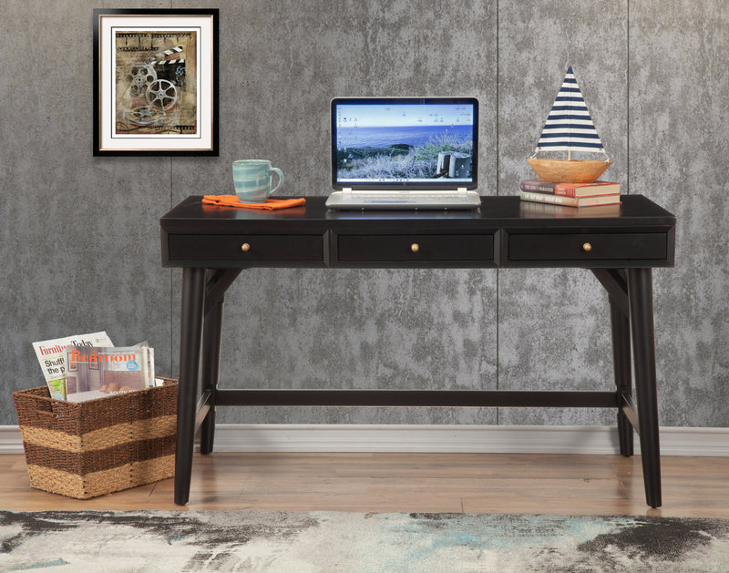 Melbourne Three Drawers Large Desk, Black