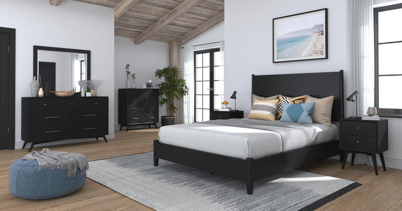 Melbourne Queen Panel Bed, Black