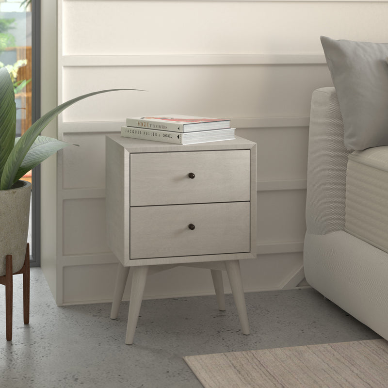 Melbourne 2 Drawer Nightstand, Gray