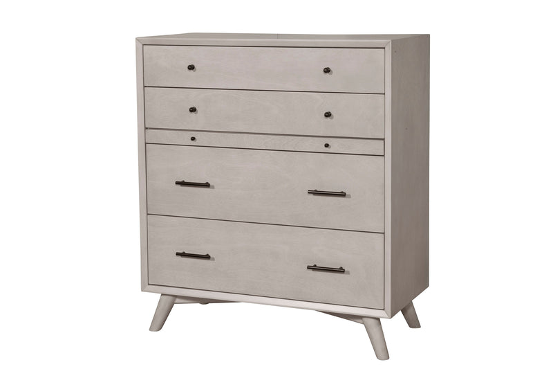 Melbourne 4 Drawer Multifunction Chest w/Pull Out Tray, Gray Alpine