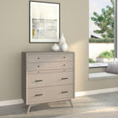 Melbourne 4 Drawer Multifunction Chest w/Pull Out Tray, Gray Alpine