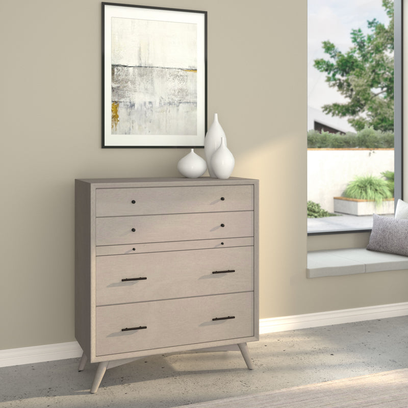 Melbourne 4 Drawer Multifunction Chest w/Pull Out Tray, Gray