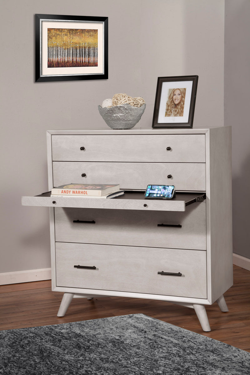 Melbourne 4 Drawer Multifunction Chest w/Pull Out Tray, Gray