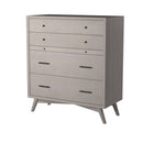 Melbourne 4 Drawer Multifunction Chest w/Pull Out Tray, Gray Alpine