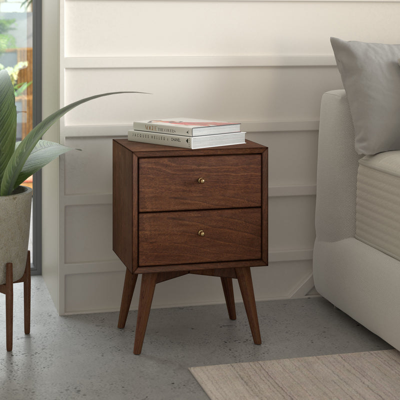 Melbourne 2 Drawer Nightstand, Walnut