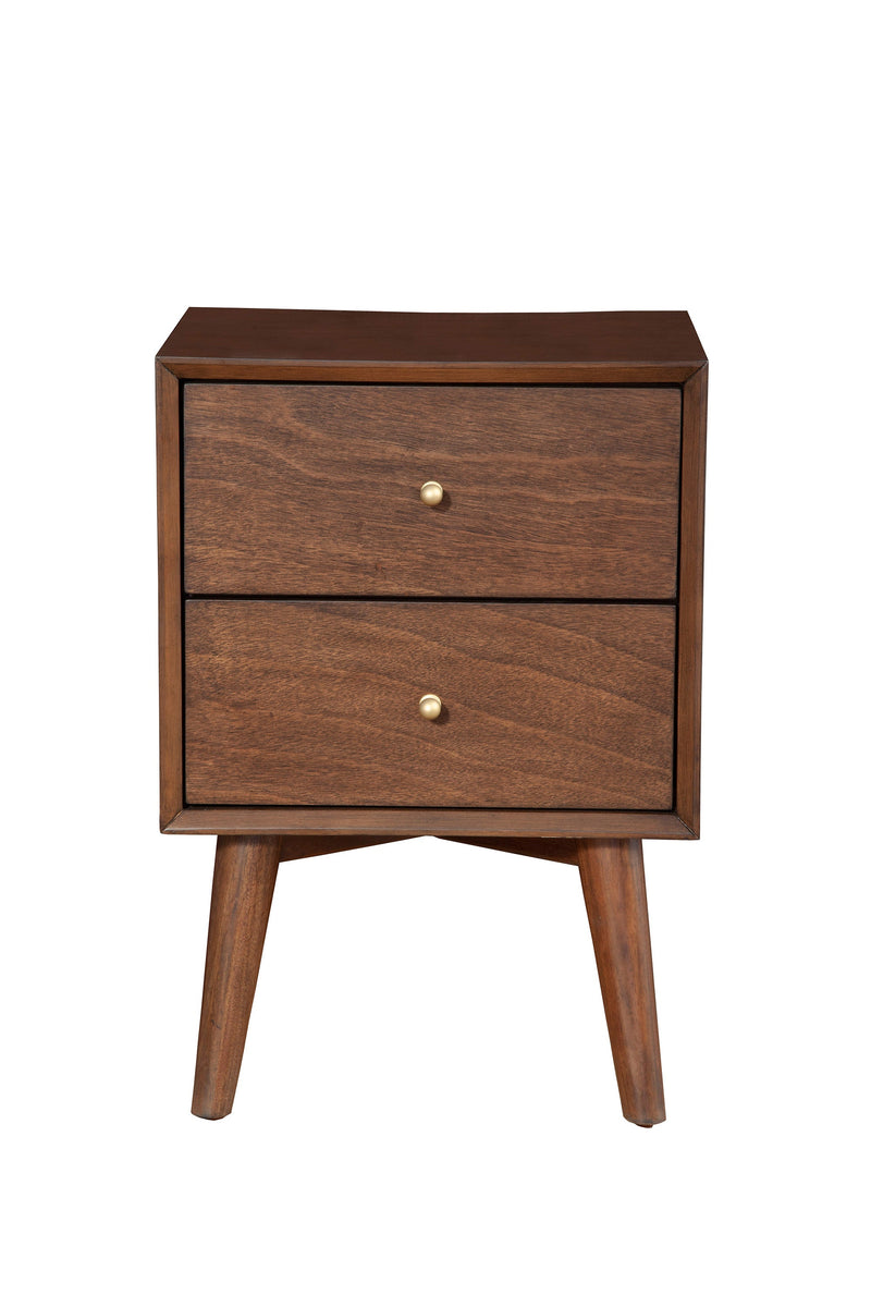 Melbourne 2 Drawer Nightstand, Walnut Alpine