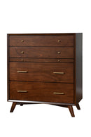 Melbourne 4 Drawer Multifunction Chest w/Pull Out Tray, Walnut Alpine