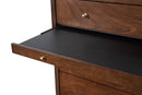 Melbourne 4 Drawer Multifunction Chest w/Pull Out Tray, Walnut Alpine