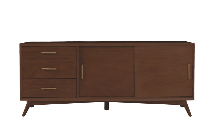 Melbourne 3 Drawers & 2 Sliding Doors Large TV Stand, Walnut Alpine