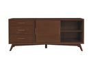 Melbourne 3 Drawers & 2 Sliding Doors Large TV Stand, Walnut Alpine