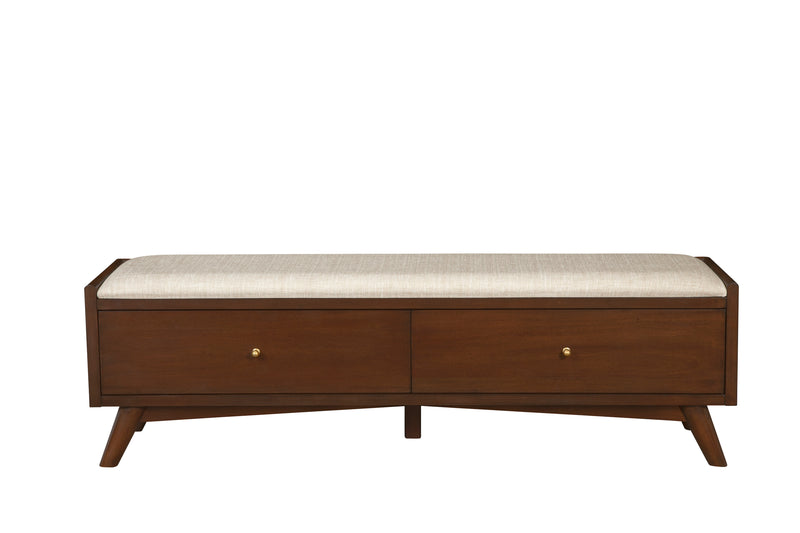 Melbourne 2 Drawers Bench, Walnut