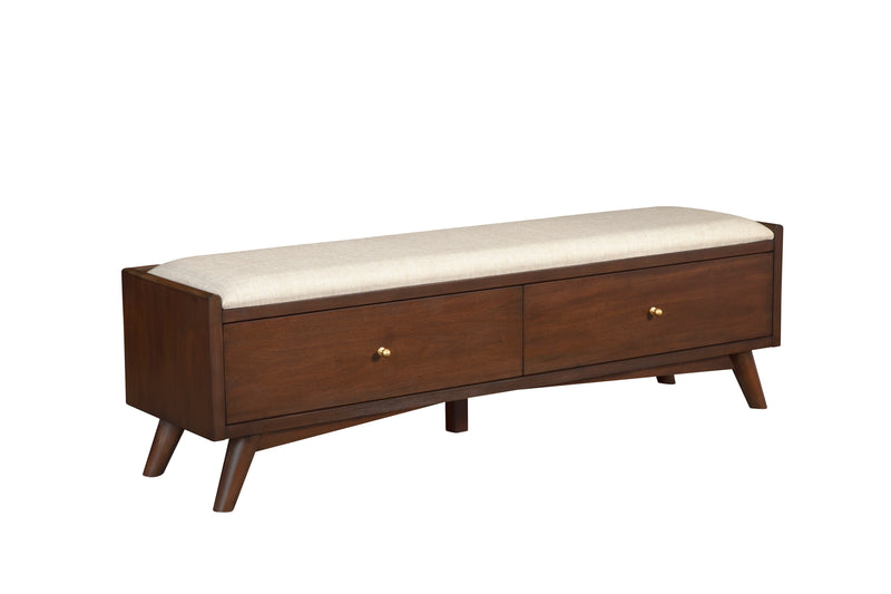 Melbourne 2 Drawers Bench, Walnut