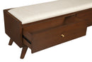 Melbourne 2 Drawers Bench, Walnut Alpine
